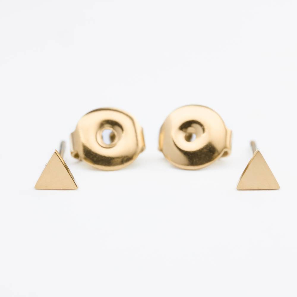 Ohrstecker Dreieck-schlicht-minimal-filigran-minimalistisch-zart-geometrisch-Edelstahl-Gold-Rosegold-vergoldet