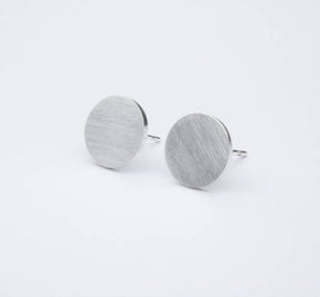 1 Paar schlichte Kreisohrstecker-Kreis-minimalistisch-geometrisch-Edelstahl-Silber-matt
