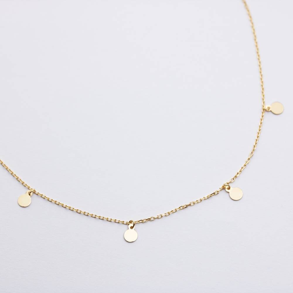 Zarte Plättchen Halskette-schlicht-minimalistisch- 925er Silber-Rosegold-Gold-vergoldet