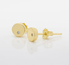 1 Paar zarte Ohrstecker-Plättchen-Disc-filigrane Ohrstecker-minimalistisch-geometrisch-Kreis-Zirkon-925er Silber-Gold