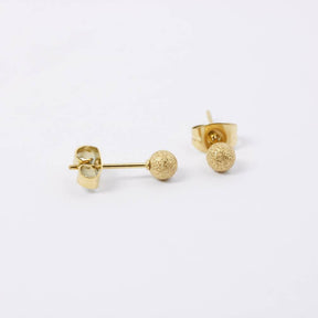 1 Paar Kugelohrstecker-Ball-Kugel-Perlenohrstecker-Edelstahl-Gold-vergoldet-diamantoptik-Brautschmuck