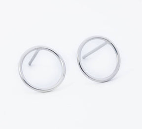 1 Paar schlichte Kreis Ohrstecker-Edelstahl-geometrisch-minimalistisch