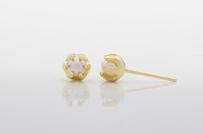 1 Paar edle Ohrstecker-925er Silber-Gold-vergoldet-Perle-Perlenohrstecker