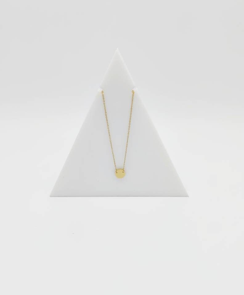 Halskette Plättchen-Edelstahl-Gold-Roségold-geometrisch-minimalistisch-Stapelkette-Disc