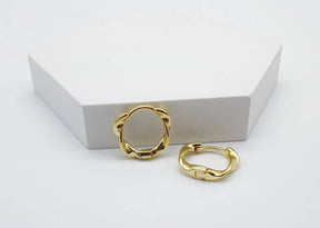 1 Paar angesagte Creolen-925er Silber-Gold-vergoldet-elegante Creolen-edel-gewunden
