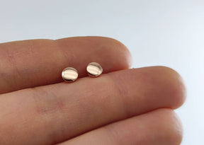 1 Paar simple Ohrstecker-Roségold-925er Silber-vergoldet-mini-Plättchen-Dots-zart-fein-filigran-zierlich