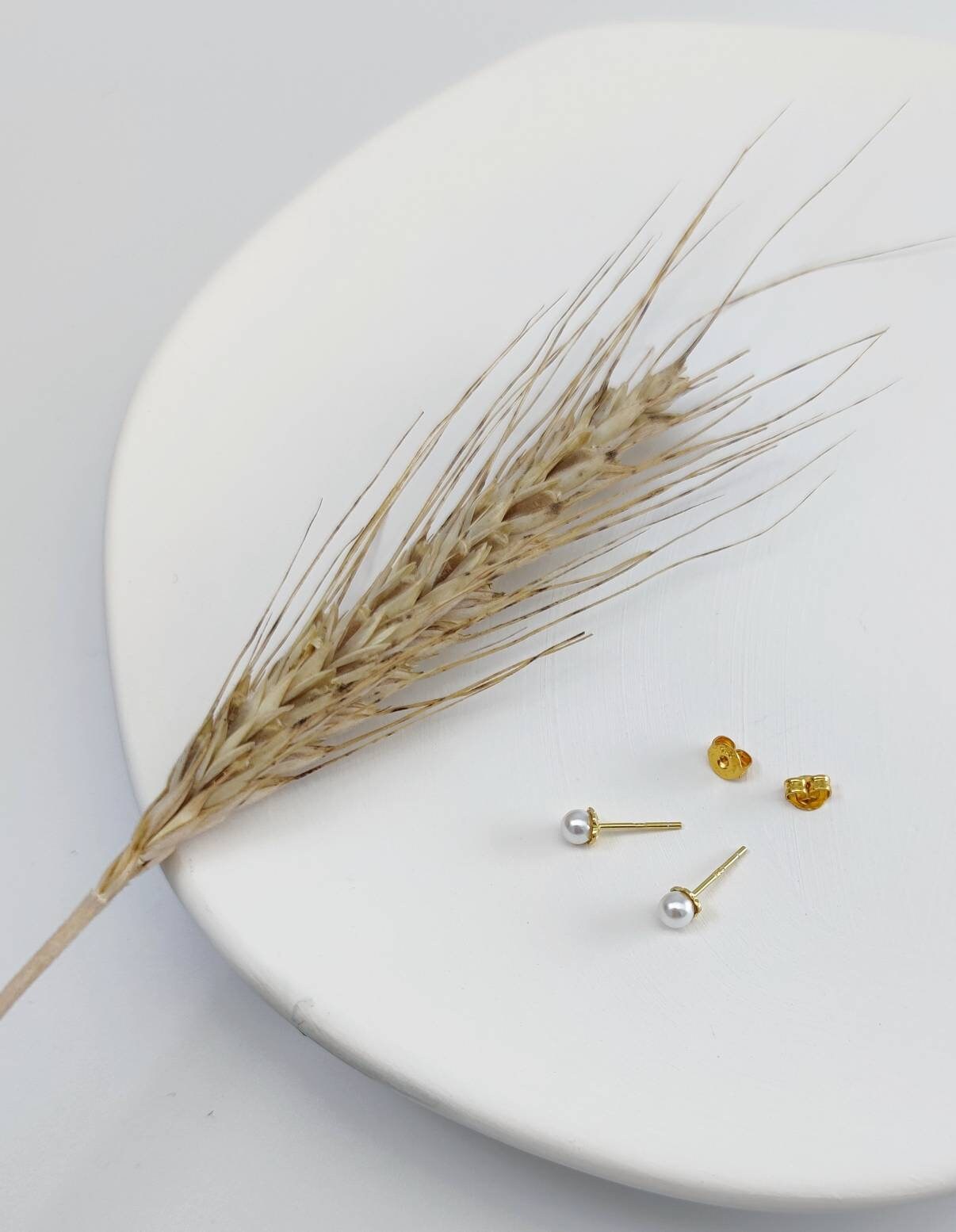 1 Paar mini Perlenohrstecker-925er Silber-vergoldet-Perle-Brautschmuck-edel-elegant