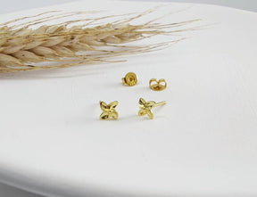 1 Paar mini Blütenohrstecker-zart-simpel-schlicht-filigran-Brautschmuck-925er Silber-vergoldet-Blume-Blüte