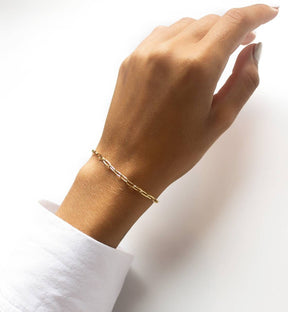Angesagtes Armband simpel, einfach getragen oder kombiniert-Edelstahl-vergoldet-waterproof