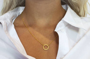 Zarte Halskette-filigran-schlicht-Kreis-Edelstahl-Silber-Gold-Rosegold-vergoldet-minimalistisch-geometrisch