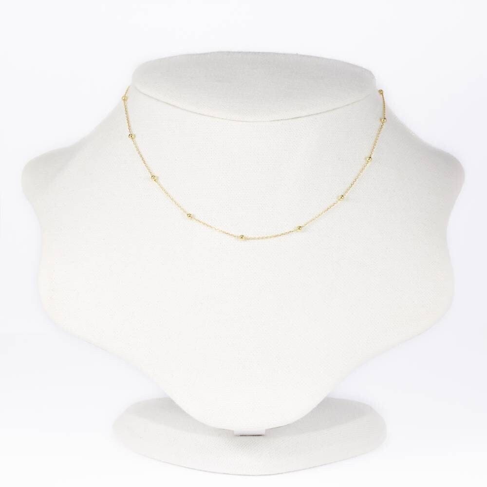 Satellitenkette-Gliederkette-zarte Halskette-schlicht-minimalistisch-Kugel-Ball-925er Silber-Silber-Gold-Rosegold