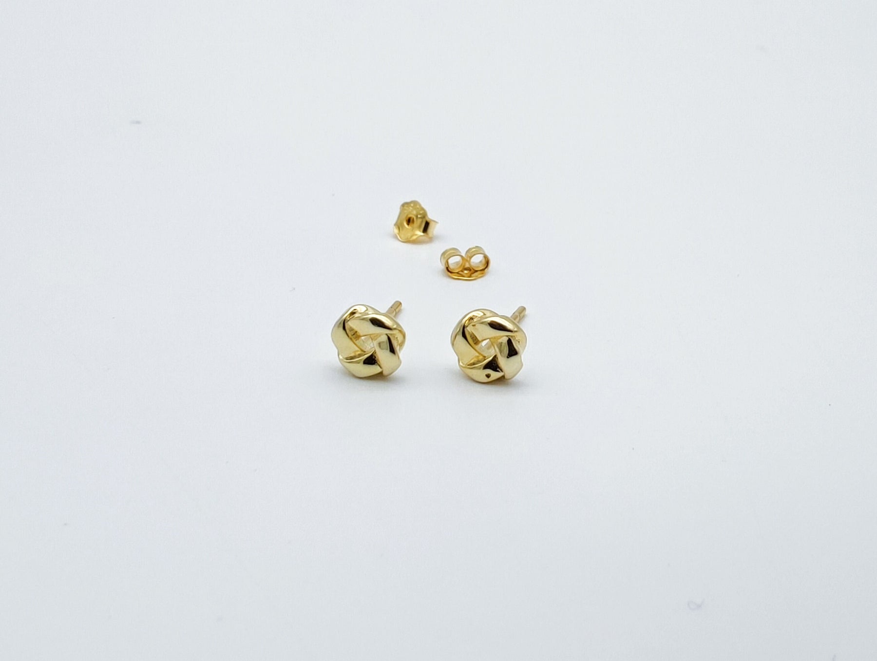 1 Paar mini Knoten Ohrstecker-zart-simpel-schlicht-filigran-Brautschmuck-925er Silber-vergoldet-Knoten-Kranz