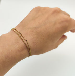 Zartes Kugelarmband-Perle-schlicht-minimal-Edelstahl-Silber-Gold-Rosegold-schlichtes Armband-Satellitenarmband